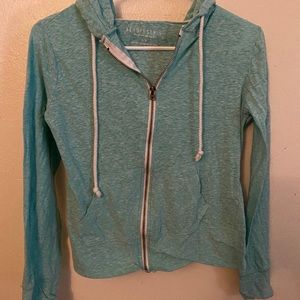 blue zip up